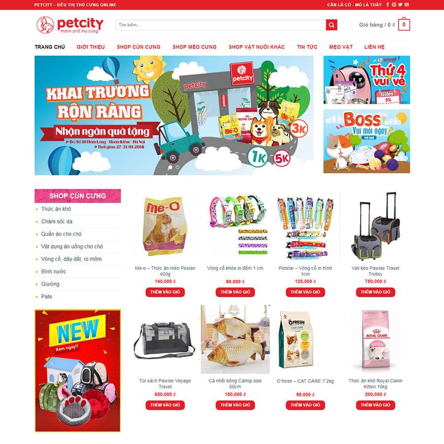  Theme Wordpress Thực Phẩm Thú Cưng 