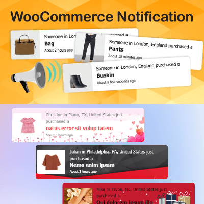 WooCommerce Notification | Boost Your Sales – Live Feed Sales – Recent Sales Popup – Upsells 