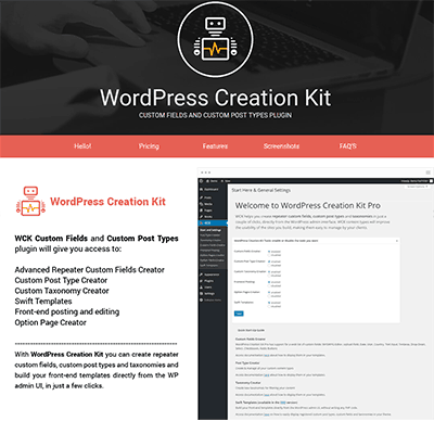  WordPress Creation Kit Pro – Custom Fields and Custom Post Types plugin 