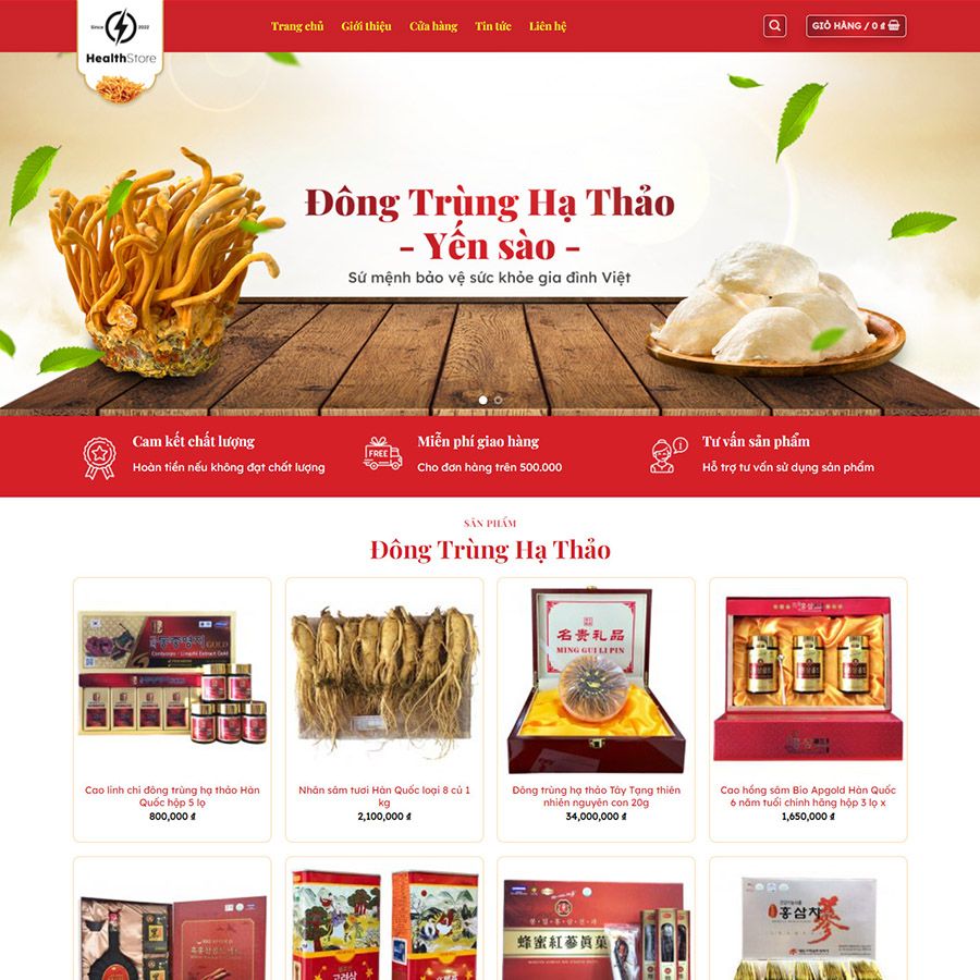  Theme Wordpress Bán Yến Sào 02 