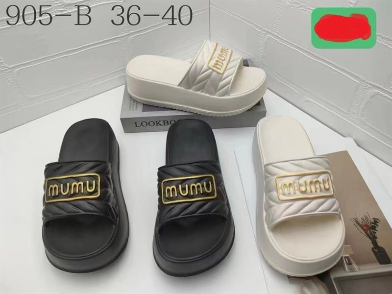 DÉP SIÊU NHẸ NỮ KB 905 NỮ CHỮ MUMU VÀNG 099 
