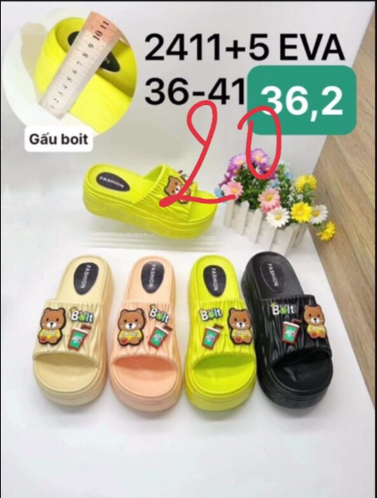  DÉP SIÊU NHẸ NỮ KB 2411-5 NỮ GẤU TRÀ SỮA 317 