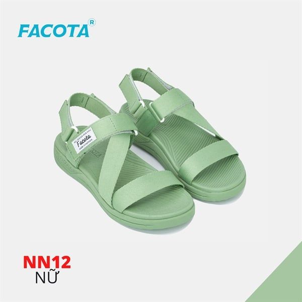  Sandal Nữ Facota 3 quai chéo đế trơn - quai hậu tháo rời 
