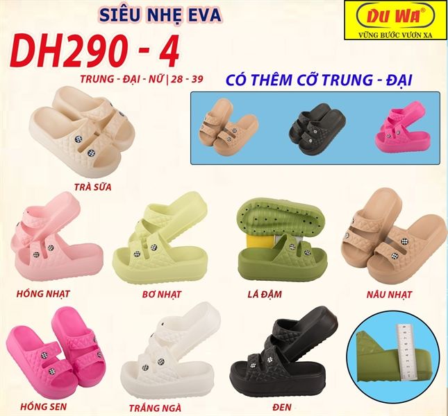  DÉP SIÊU NHẸ NỮ KB 290-4 2Q NÚT TRÒN HÀNG ĐẶT 213 
