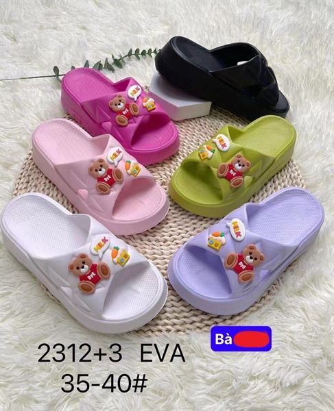  DÉP SIÊU NHẸ NỮ KB 2312 NỮ QUAI CHÉO GẤU BYE MILK 489 