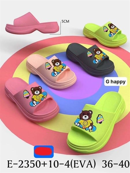  DÉP SIÊU NHẸ NỮ KB 2350 NỮ GẤU HAPPY KEM 098 