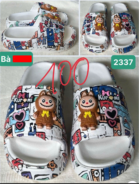  DÉP SIÊU NHẸ NỮ KB 2337 LABUBU NƠ VÀNG 001 