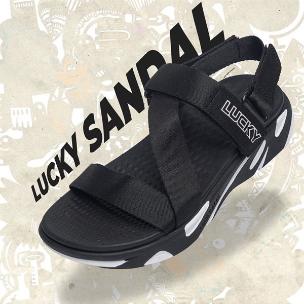 Sandals Nam Nữ Lucky 3 quai chéo đế sơn