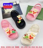  SANDAN SIÊU NHẸ EM BÉ KB 2309-24 GẤU HI HOME DÂU 489 