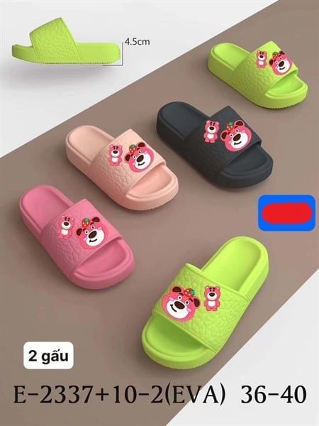  DÉP SIÊU NHẸ NỮ KB 2337 NỮ 2 GẤU DÂU 098 