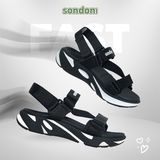  Sandal Sondoni 3 quai chéo đế trơn - quai hậu tháo rời 