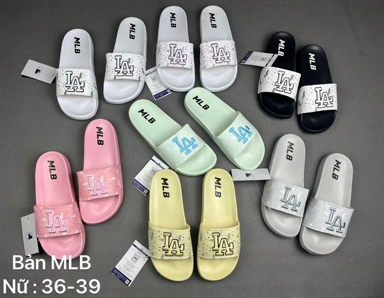 Dép MLB nữ trắng xanh  MIDO SNEAKER