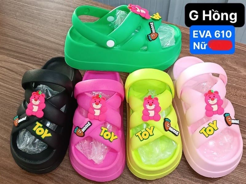  SANDAN SIÊU NHẸ NỮ KB 610 NỮ GẤU HỒNG HOME TOY 098 