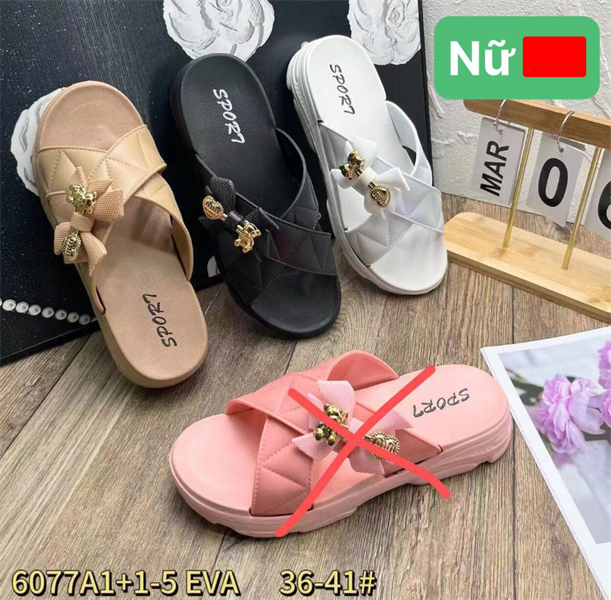  DÉP SIÊU NHẸ NỮ KB 6077A1-1- QUAI CHÉO GẤU 099 