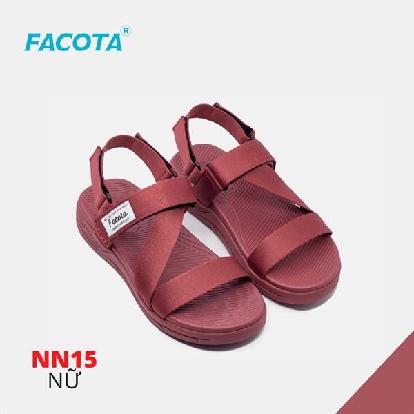  Sandal Nữ Facota 3 quai chéo đế trơn - quai hậu tháo rời 