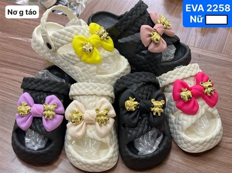  SANDAN SIÊU NHẸ NỮ KB 2258 NỮ NƠ THỎ TÁO 098 