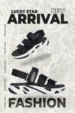  Sandal Nam Nữ Lucky 3 quai đế trơn - quai hậu tháo rời 