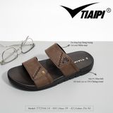  Dép ngang 2 quai phối chỉ chéo đính nút đế kép 