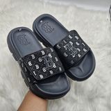  Dép ngang quai dán phối chữ B đế trơn 