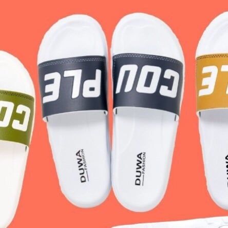  DÉP NHẸ DH206-4 NỮ TRẮNG QUAI XANH ĐEN COUPLE 213 