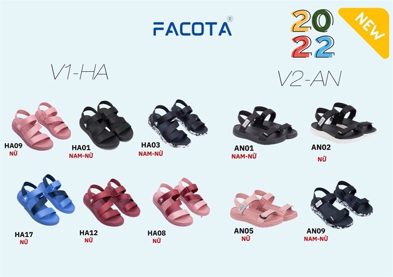  Sandal Nữ Facota 3 quai chéo đế trơn 