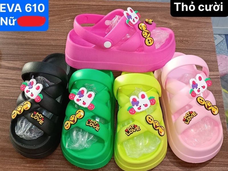 SANDAN SIÊU NHẸ NỮ KB 610 NỮ THỎ MẶT CƯỜI MY LOVE 098 