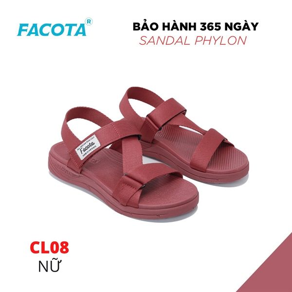  Sandal Nữ Facota 3 quai chéo đế trơn - quai khóa nối 