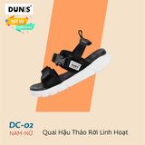  Sandal Dunis 2 quai khóa cài đế trơn - quai hậu tháo rời 