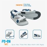  Sandal Facota 3 quai chéo đế trơn - quai hậu tháo rời 