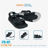  Sandal Facota 3 quai chéo đế trơn - quai hậu tháo rời 