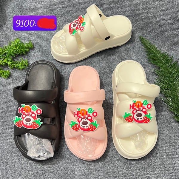  SANDAN SIÊU NHẸ NỮ KB 9100 NỮ GẤU DÂU HELLO 489 