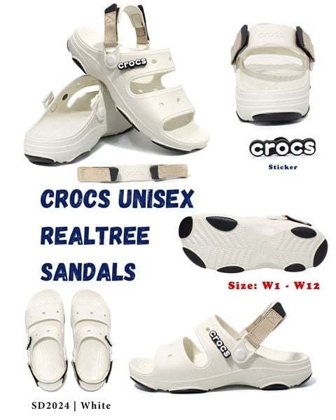  Sandal Crocs 2 quai đế liền - quai hậu tháo rời 