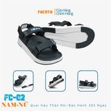  Sandal Nam Facota 3 quai chéo đế trơn - quai hậu tháo rời 