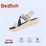  Sandal Nam BeRich ba quai chéo đế trơn - quai hậu tháo rời 