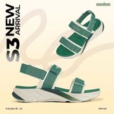  Sandal Nam Nữ SONDONI hai quai ngang đế 2 sọc màu 