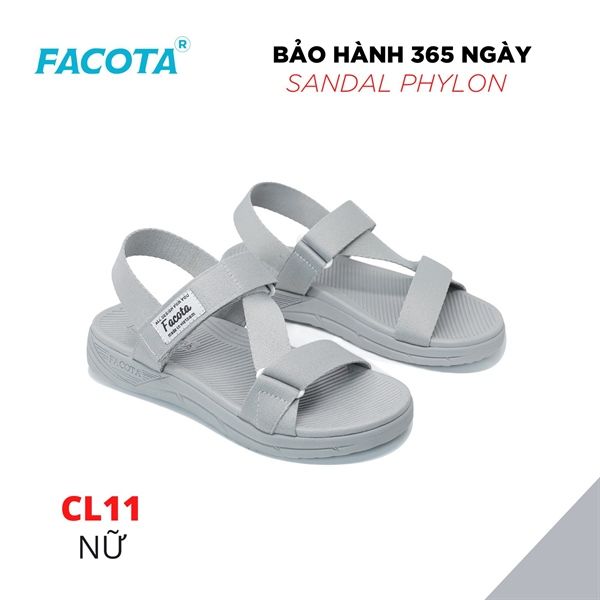  Sandal Nữ Facota 3 quai chéo đế trơn - quai khóa nối 