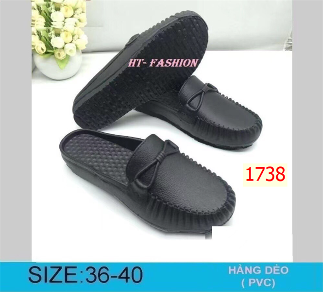  SỤC NHỰA NỮ KB 1738 NỮ ĐEN NƠ 486 