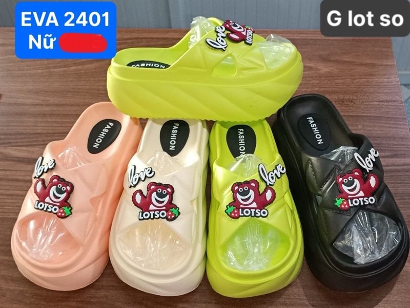  DÉP SIÊU NHẸ NỮ KB 2401 NỮ QUAI CHÉO GẤU LOTSO 098 