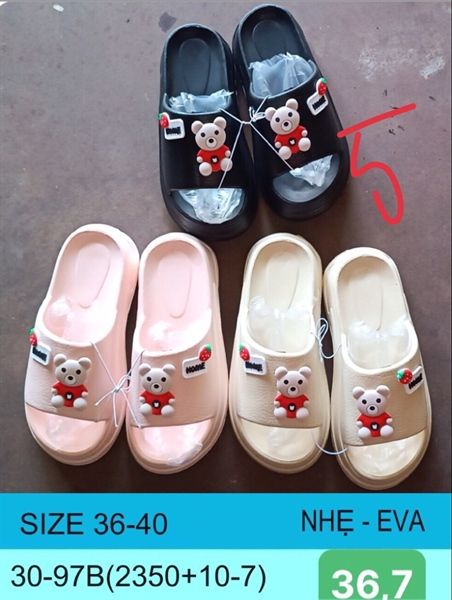  DÉP SIÊU NHẸ NỮ KB 2350-10-7 NỮ GẤU DÂU HOME 317 