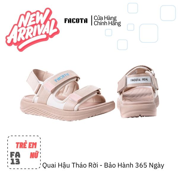  Sandal Nữ Facota 2 quai bế đế trơn - quai hậu tháo rời 