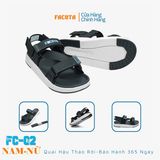  Sandal Facota 3 quai chéo đế trơn - quai hậu tháo rời 