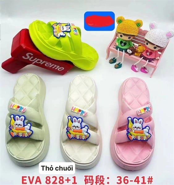  DÉP SIÊU NHẸ NỮ KB 828 NỮ THỎ CHUỐI RABBIT HAPPY 098 