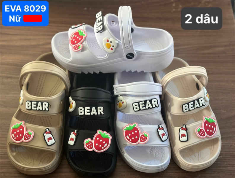  SANDAN SIÊU NHẸ NỮ KB 8029 DÂU BEAR 098 