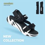  Sandal Sondoni 3 quai chéo đế trơn - quai hậu tháo rời 