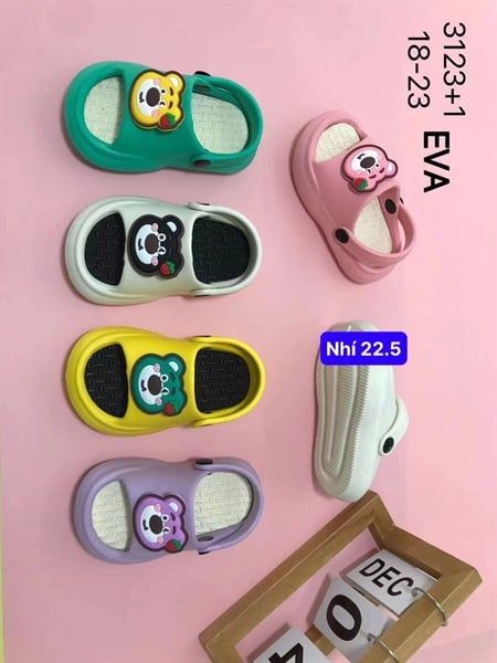  SANDAN SIÊU NHẸ EM BÉ KB 3123-2 NHÍ GẤU DÂU 489 