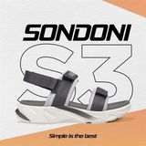  Sandal Nam Sondoni 2 quai đế trơn 2 sọc màu - quai hậu tháo rời 