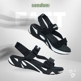  Sandal Sondoni 3 quai chéo đế trơn - quai hậu tháo rời 