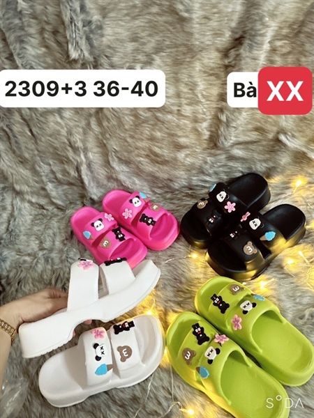 DÉP SIÊU NHẸ NỮ KB 2309 NỮ GẤU HOA KEM 554