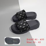  Dép ngang quai dán phối chữ B đế trơn 