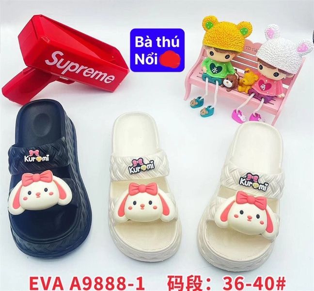  DÉP SIÊU NHẸ NỮ KB 9888 NỮ 2 QUAI THỎ NƠ NỔI KURMI 489 